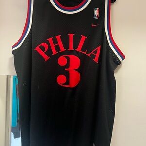 Nike Allen Iverson 76ers Basketball Jersey - Black and Red